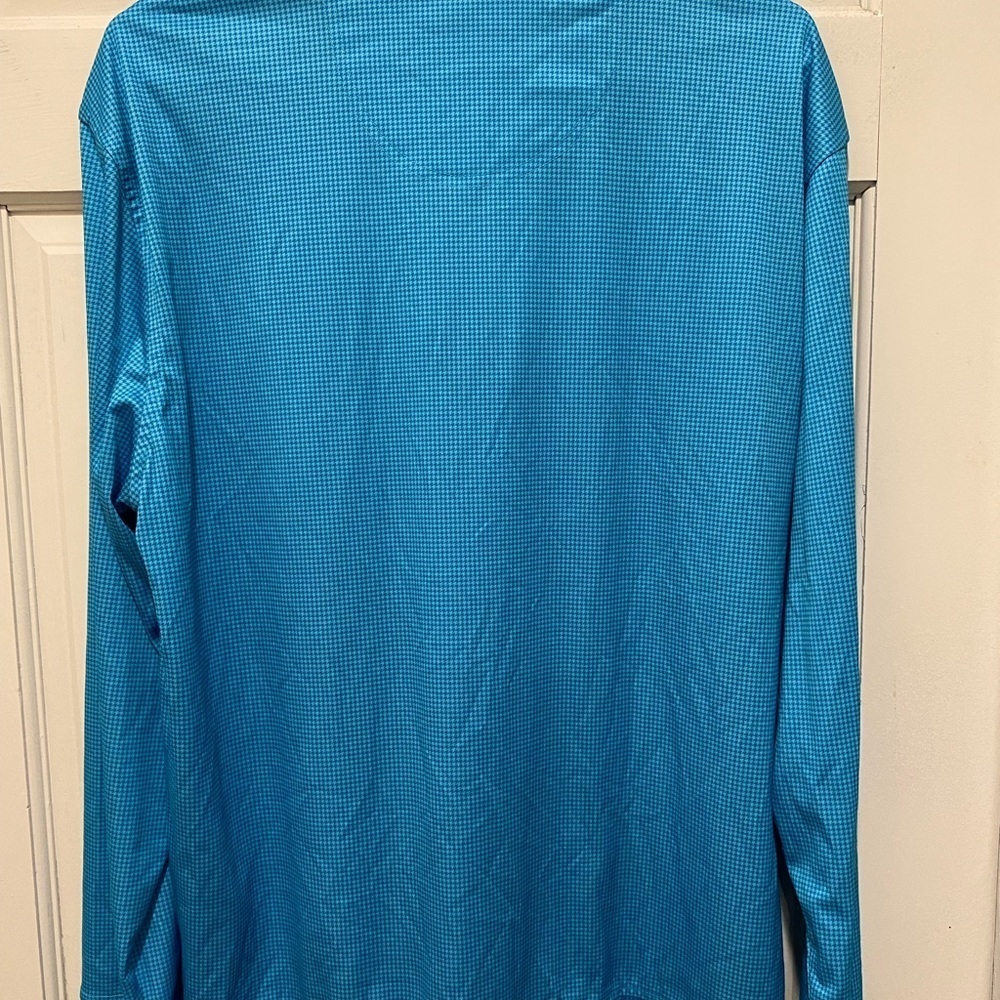 Pebble Beach Blue Houndstooth Quarter-Zip Pullover View 4